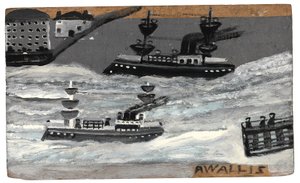 Canonnières en temps de guerre, vers 1855-1942 (huile sur panneau)