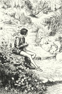 Le potier français Bernard Palissy observant des lézards dans le jardin quand il était enfant - Alfred Wallis Mills