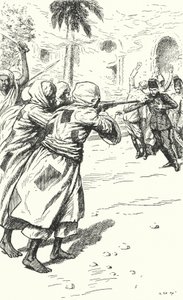 Assassinat du général Charles George Gordon par les Mahdistes, Khartoum, Soudan, 1885 - Alfred Wallis Mills