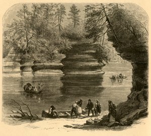 Rocher à vapeur, rivière Wisconsin, 1874 - Alfred Rudolph Waud