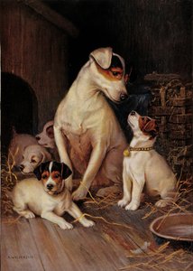 La petite fille et ses chiens - Alfred Weczerzick