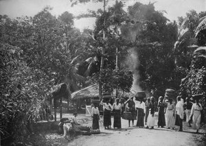 Un village de jungle, vers 1890 - Alfred William Amandus Plate