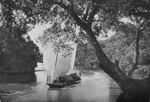 Bateau Padda à pleine voile - Alfred William Amandus Plate