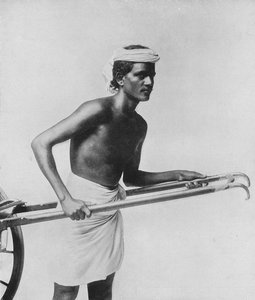 Coolie en rickshaw, vers 1890, 1910