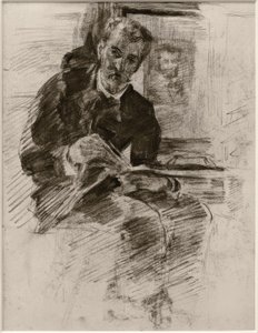 Homme lisant - Alfred William Finch