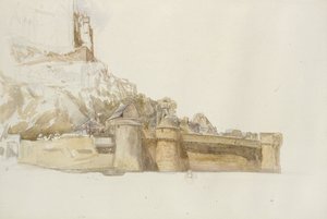 Mont St Michel : Les murs et bastions, vers 1876 - Alfred William Hunt