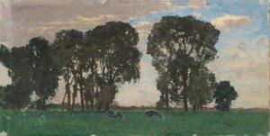 Langenpreising, pâturage avec grands arbres