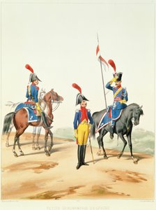 Troupes françaises, gravé par Gustave David (1824-91) 1810 - Alfred de after Marbot