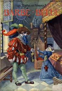 Barbe Bleue, Conte de Charles Perrault (1628-1703). Illustration de Vaccari et Carrey dans la collection "Les beaux contes" "Nos loisirs" vers 1910. Collection privée.