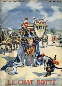 Le Chat botté. Conte populaire. Illustration de Vaccari et Carrey dans la collection Les beaux contes Nos loisirs vers 1910. Collection privée
