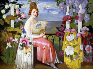 Mariquita et fleurs - Alfredo Ramos Martinez