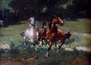 Chevaux au galop - Alfredo Tominz