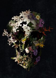 Crâne floral gothique - Ali Gulec