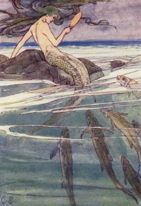 Elle peignait ses longues tresses (lithographie en couleur)
