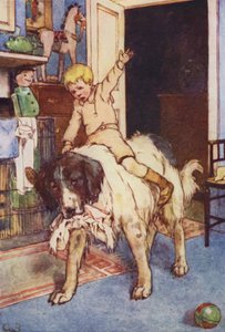 Avec Michael assis sur son dos (lithographie en couleur) - Alice Bolingbroke (after) Woodward