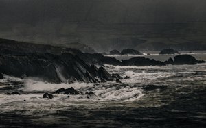 Cliffs Near Inch, 2018 (photographie peinte à la main)
