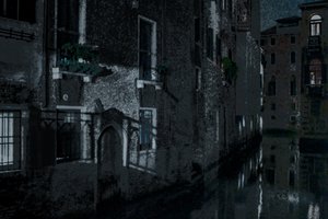 Ombres lunaires, Venise, 2018 (photographie repeinte à la main)