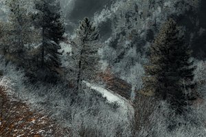 La route de Milan, 2018 (photographie peinte à la main)