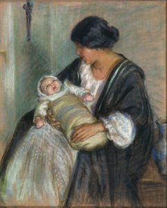 Mère et bébé en pleurs - Alice Pike Barney