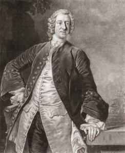Amiral Edward Boscawen. Portrait. - Allan (after) Ramsay