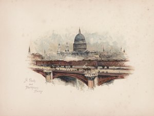 Londres familier : St Pauls et Blackfriars Bridge - Allan F. Barraud