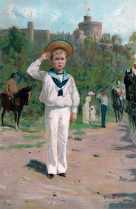Edward, prince de Galles, saluant les couleurs, 1902
