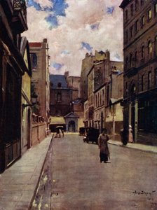 Paris : une rue du vieux Paris, Saint-Germain (lithographie en couleur)
