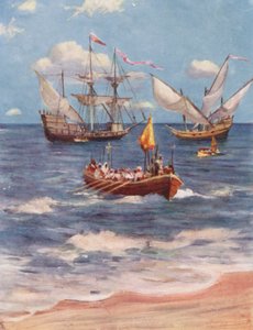 Vasco da Gama débarquant à Kalicut - Allan Stewart