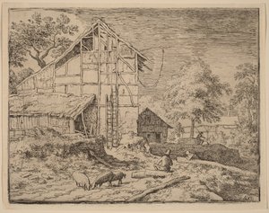 Chaumière avec deux échelles - Allart van Everdingen