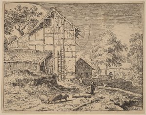 Chaumière avec deux échelles - Allart van Everdingen