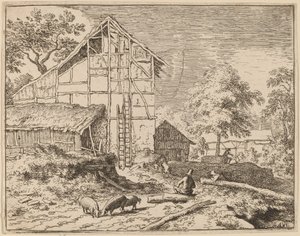 Cottage avec deux échelles, probablement vers 1645-1656