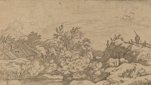 Troupeau de chèvres sur une colline, probablement vers 1645-1656