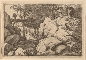 Chèvre sur un petit pont - Allart van Everdingen