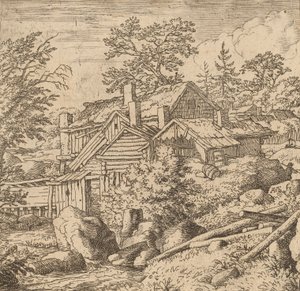 Hamlet sur un flanc de montagne, probablement vers 1645-1656 - Allart van Everdingen