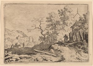 Cabane avec les restes d