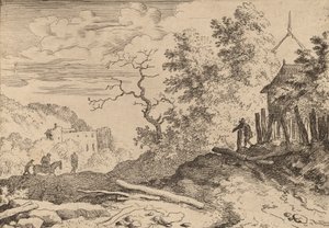 Cabane avec les restes d