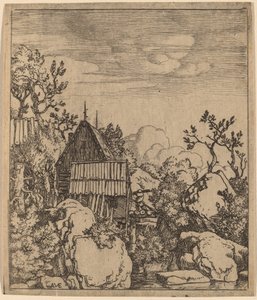 Homme sur un petit pont en bois, probablement vers 1645-1656