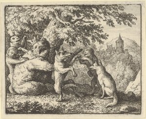 Sur ordre du lion, un morceau de peau est pris de l
