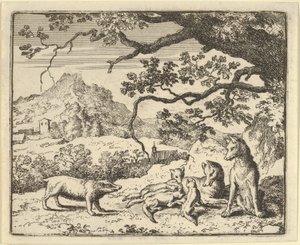 Renard reçoit une nouvelle citation du blaireau, 1650-75 - Allart van Everdingen