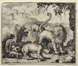 Renart le goupil : Première plainte du loup - Allart van Everdingen