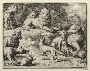 Renart le goupil : Renart se présente à la cour - Allart van Everdingen