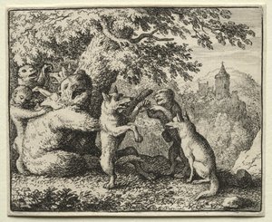 Renart le goupil : Renart équipé pour son pèlerinage - Allart van Everdingen
