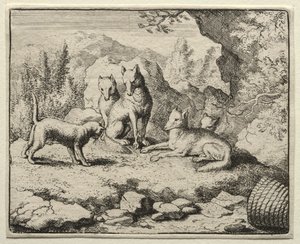 Renart le goupil : Le chat appelle Renart à la cour - Allart van Everdingen