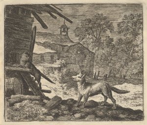 Le Chat Grimpe un Grange - Allart van Everdingen