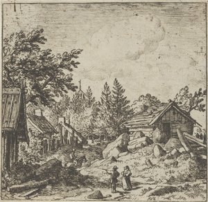 Le Hameau sur le terrain montagneux, 17e siècle - Allart van Everdingen