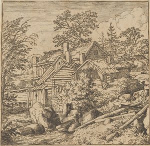 Le hameau sur le flanc de la montagne, milieu du 17ème siècle - Allart van Everdingen