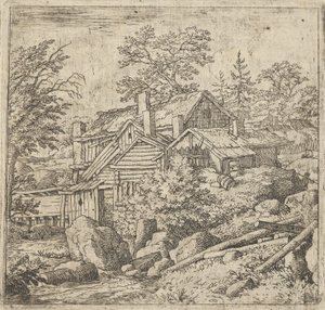 Le hameau sur le flanc de la montagne, 17e siècle - Allart van Everdingen