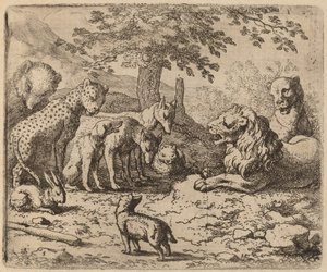 Le Lion cherche conseil, probablement vers 1645-1656 - Allart van Everdingen