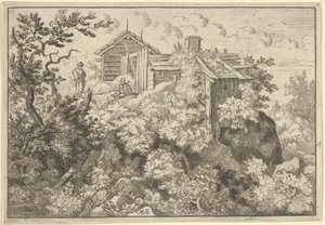 Les trois cottages sur la colline, XVIIe siècle - Allart van Everdingen