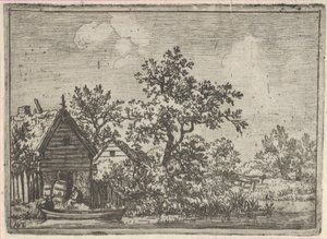 Les Deux Barils devant une Cabane